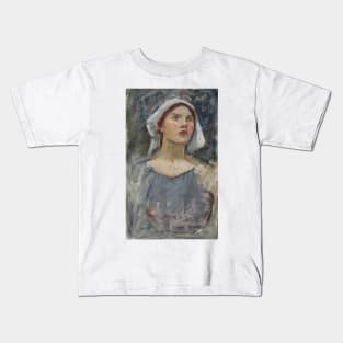 Head study for The Enchanted Garden by John William Waterhouse Kids T-Shirt